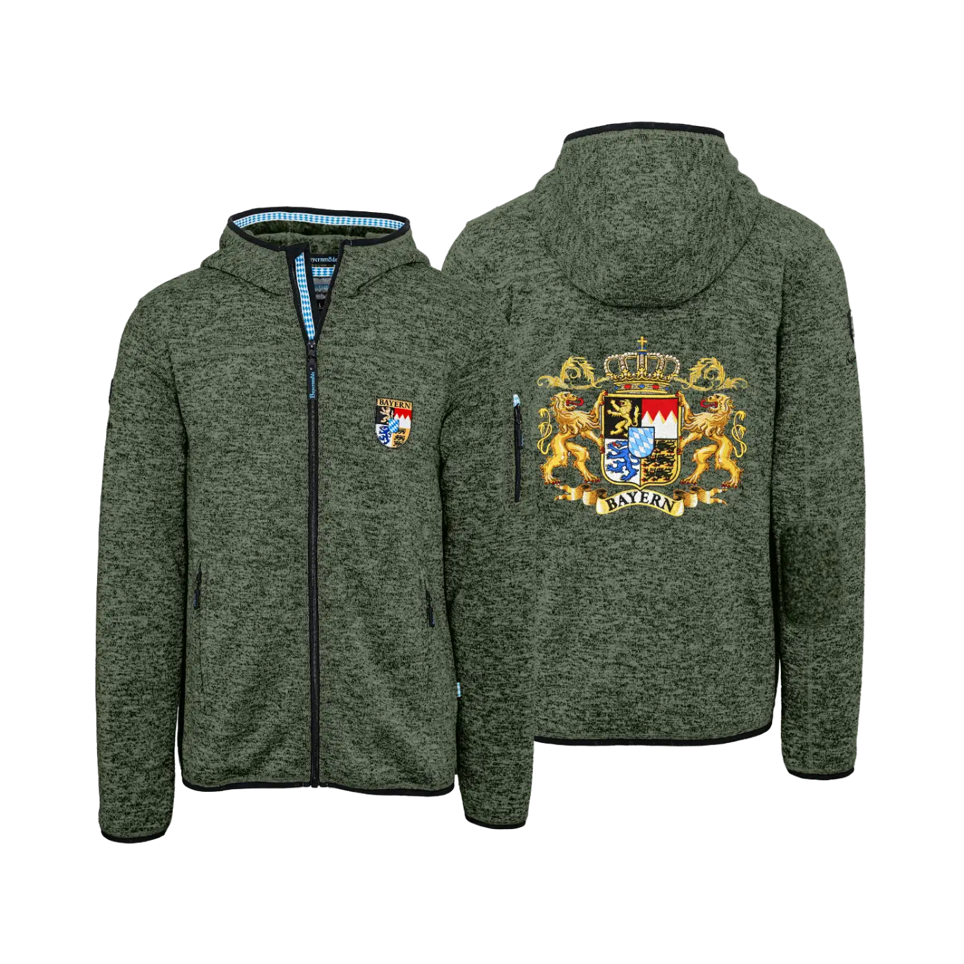 Kapuzen Jacke trachtig für Herren#Farbe_Dunkelgrün