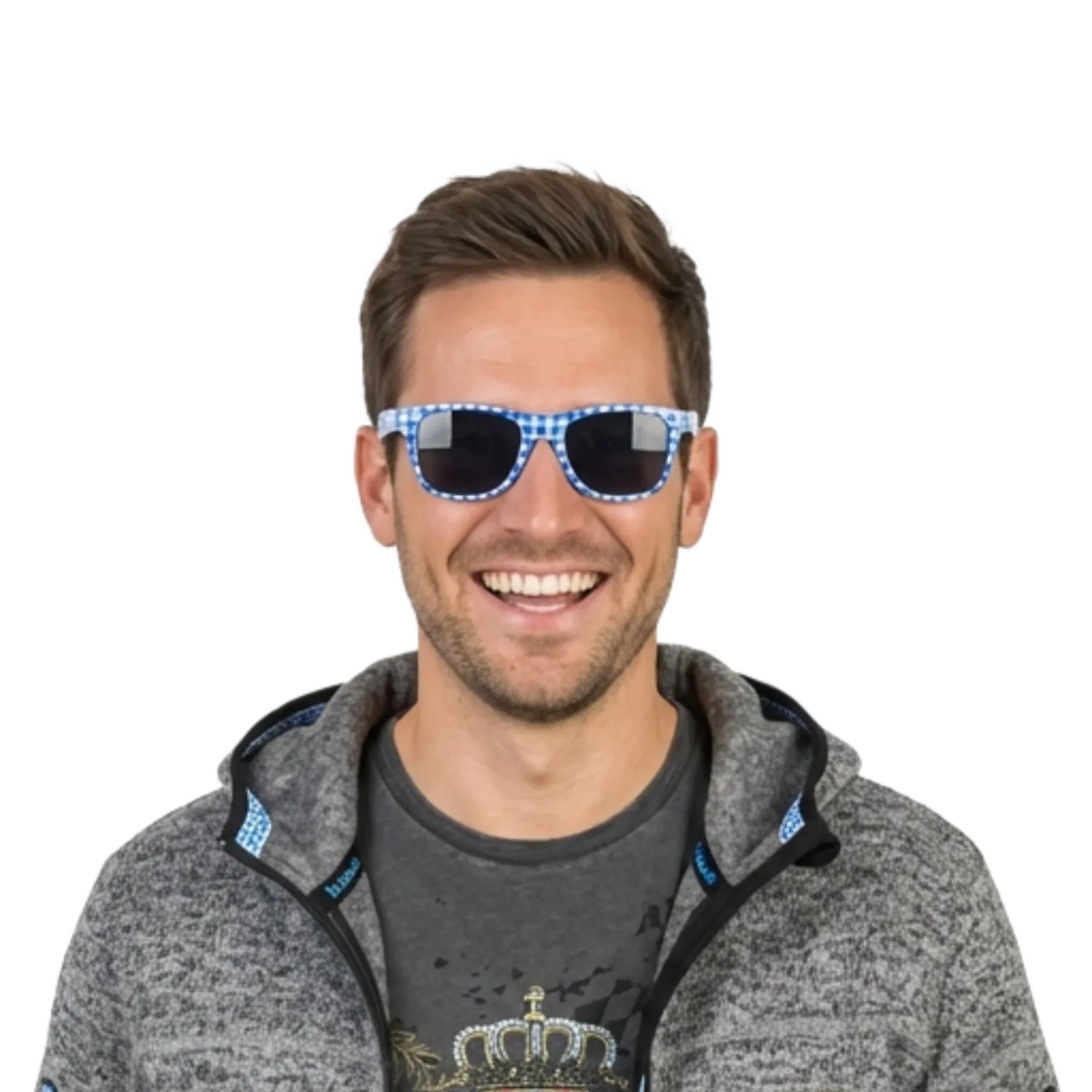 Karierte Sonnenbrille dunkelblau #Farbe_Dunkelblau