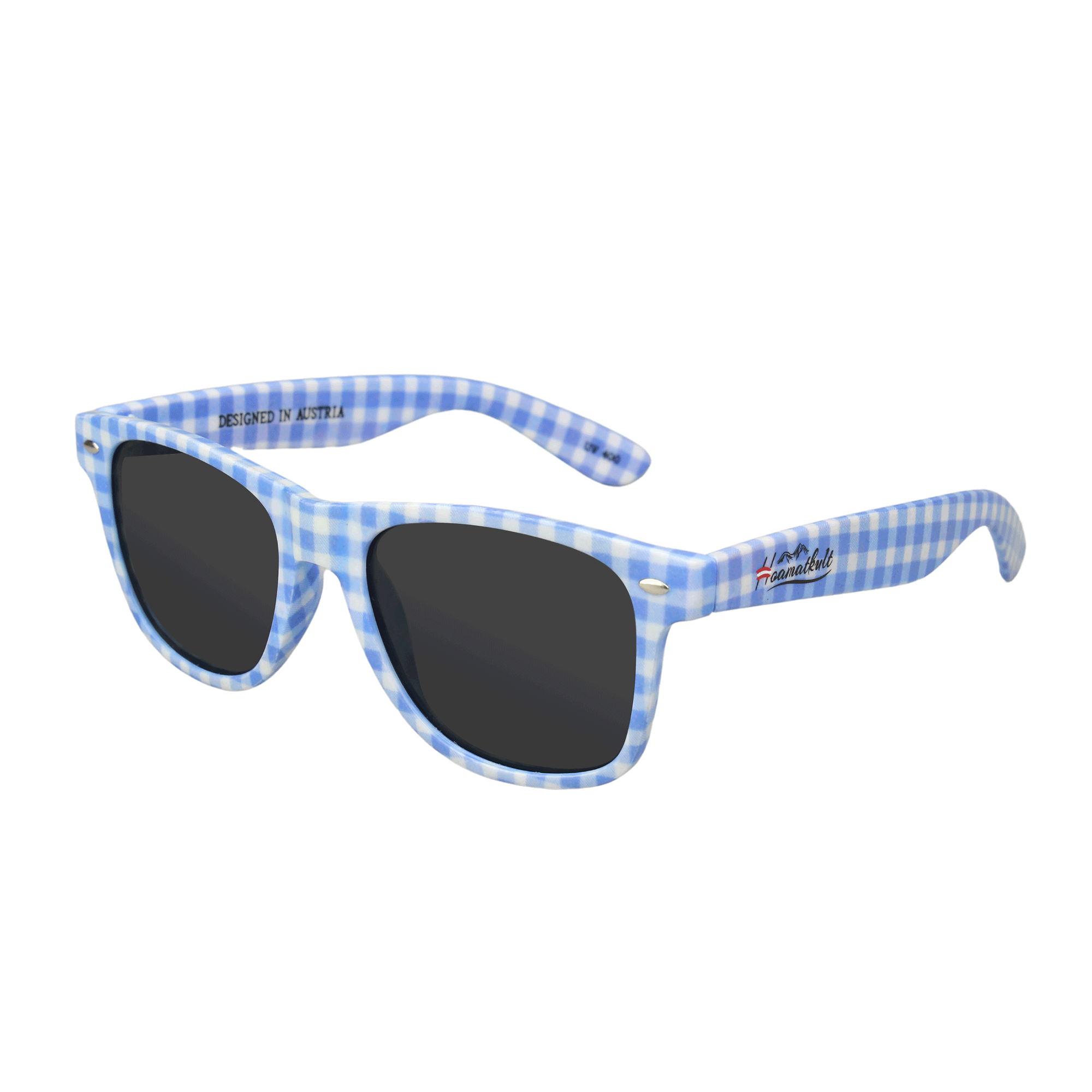 Karo Sonnenbrille blau Hoamatkult #Farbe_Hellblau