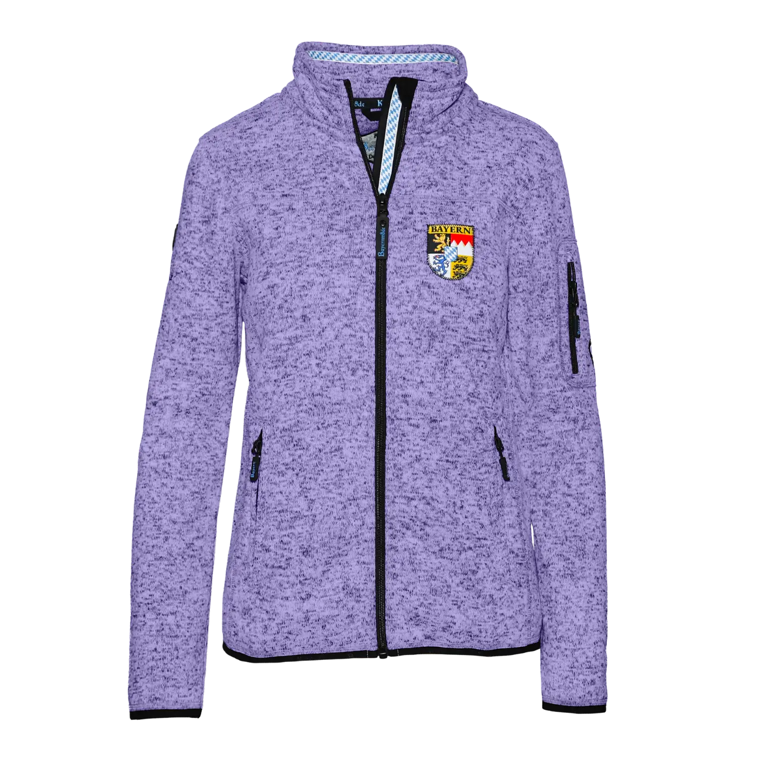 Lila Damen Strickfleece Jacke Bayern #Farbe_Lila