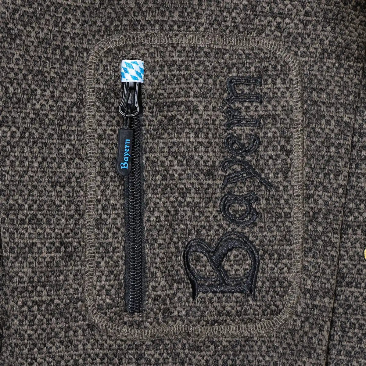 Oberarm Tasche Bayern Kultjacke #Farbe_Dunkelbraun-Strick