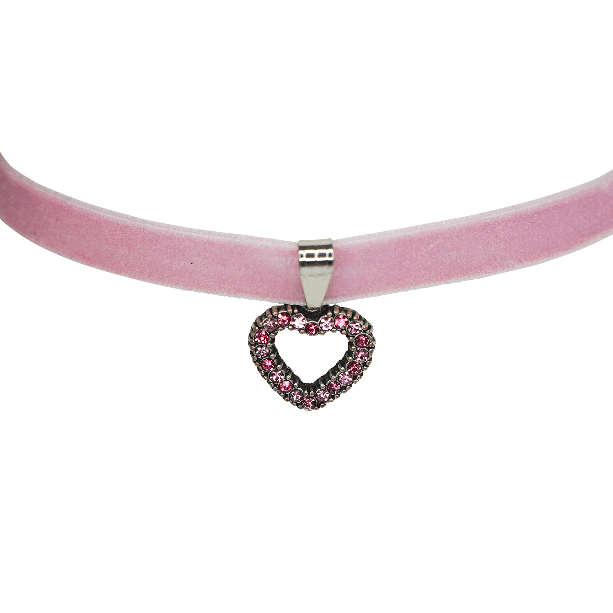 Rosa Halskette Herz Anhänger mit Swarovski Steinen #Farbe_Rosa