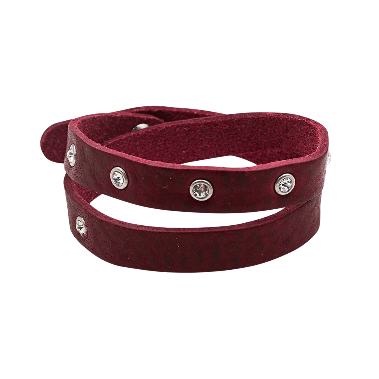 Rotes Damen Armband Echtleder zur Tracht #Farbe_Dunkelrot