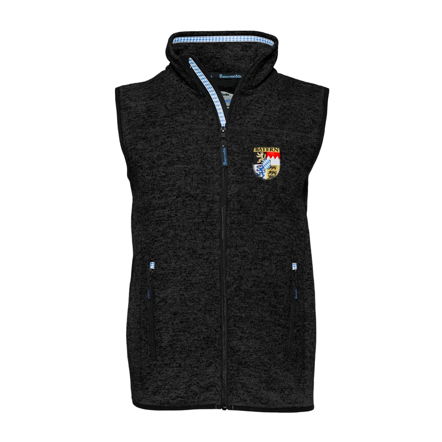 Schwarzes Trachten Gilet Herren Bayern Stick #Farbe_Schwarz