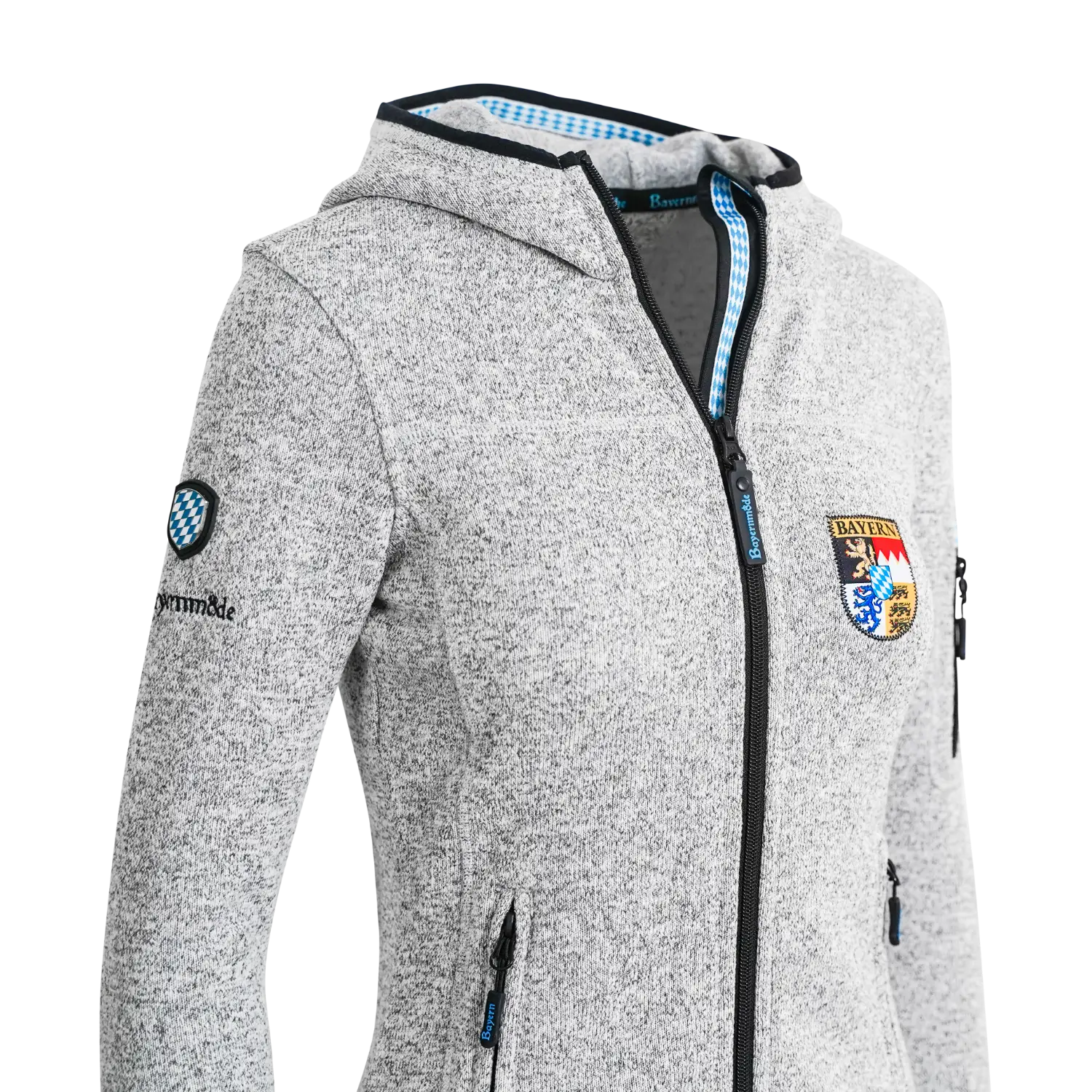 Strickfleece Jacke Damen Bayern Wappen