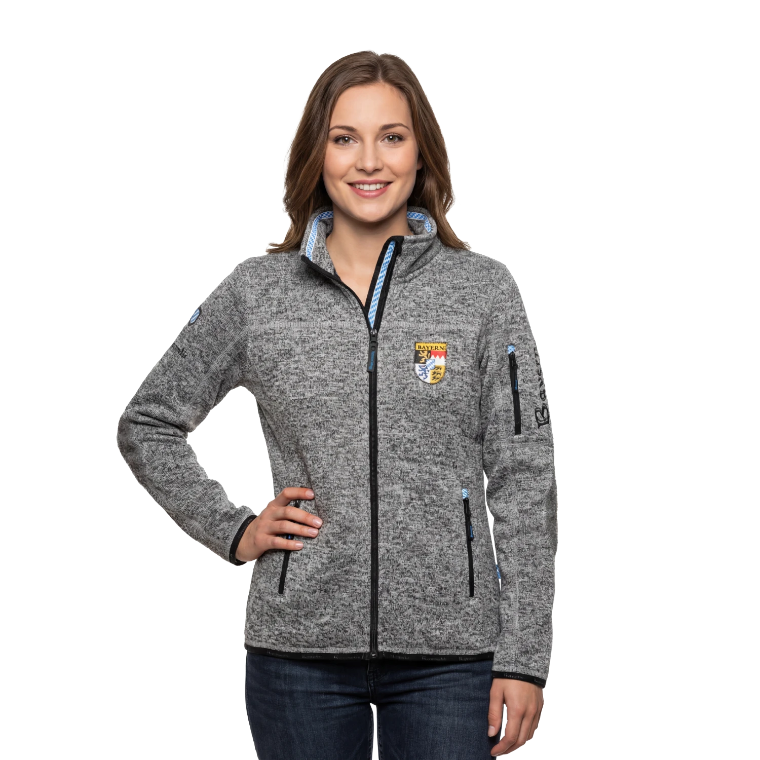 Trachten Weste Damen dunkelgrau Bayern Stick #Farbe_Dunkelgrau