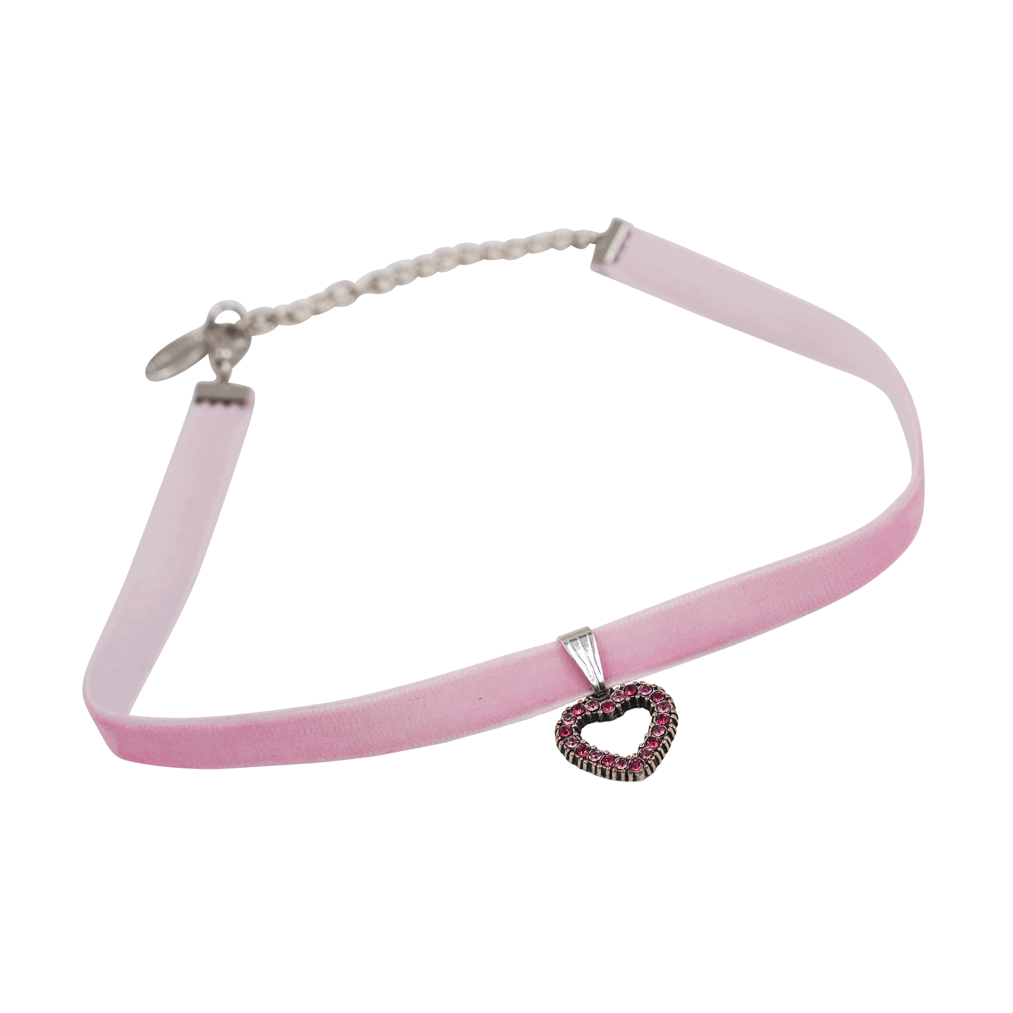 Trachtenkette Damen rosa Herz Strass Steine #Farbe_Rosa