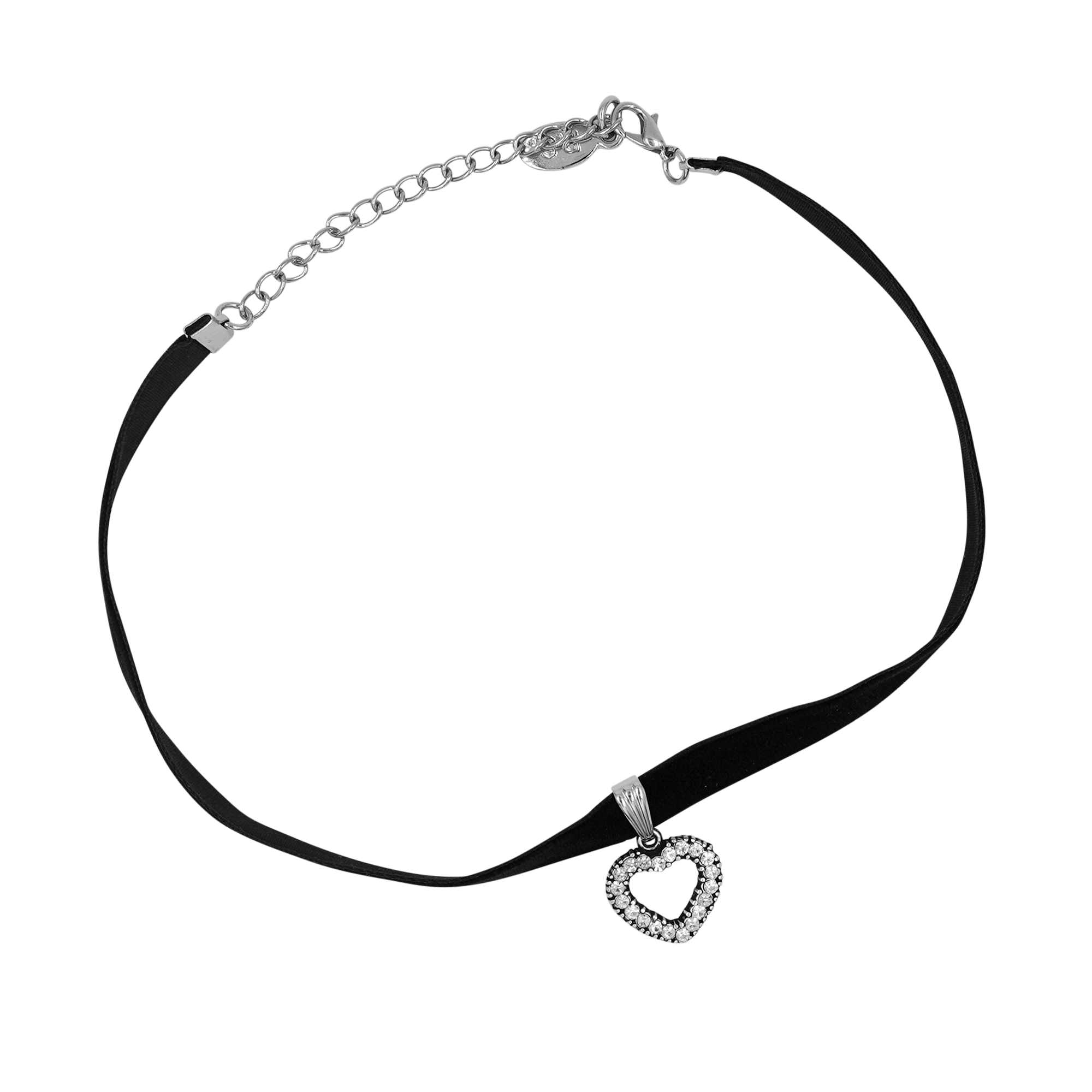 Trachtenkette schwarz Herz Swarovski Steine #Farbe_Schwarz
