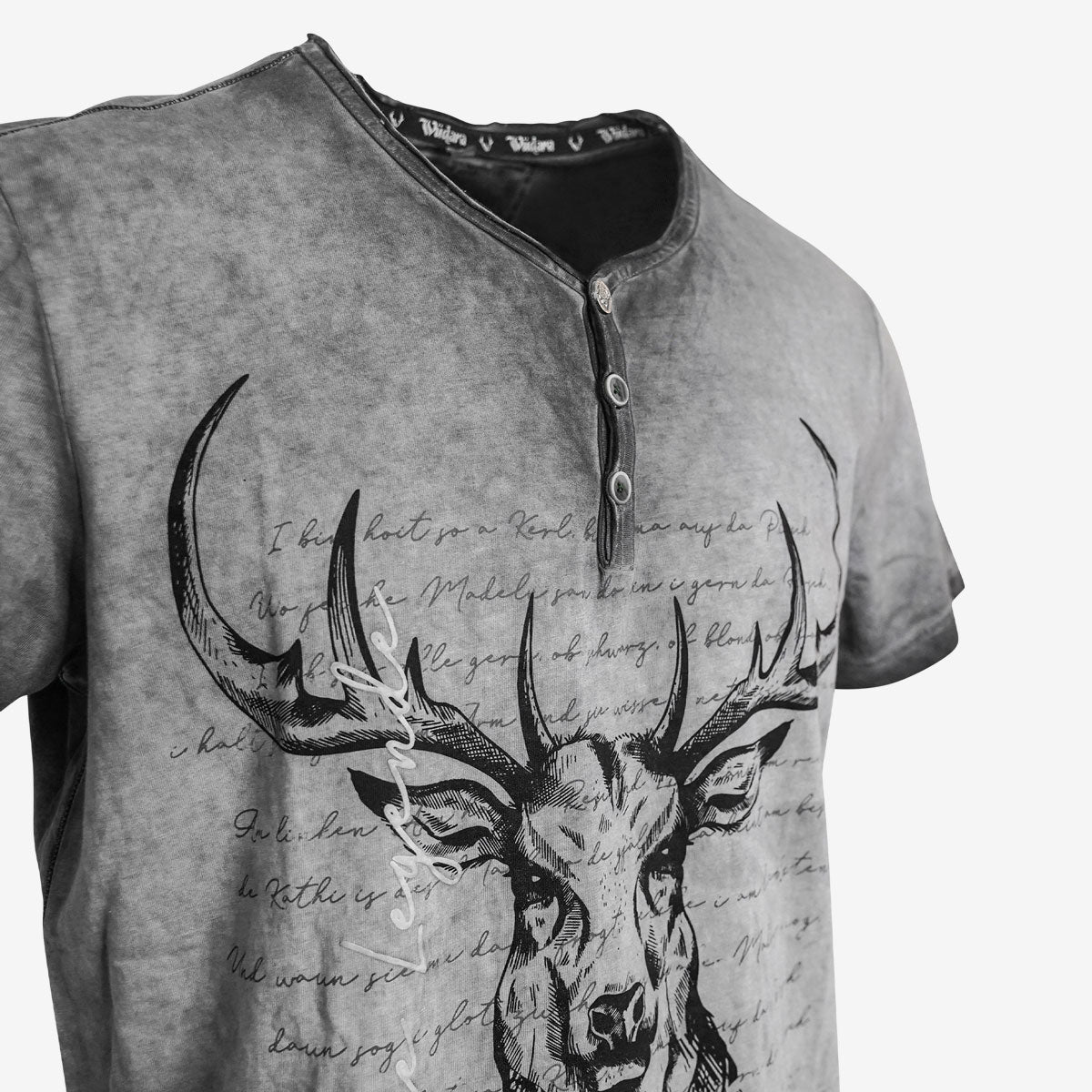 Trachtenshirt für Herren grau Wüdara #Farbe_Grau