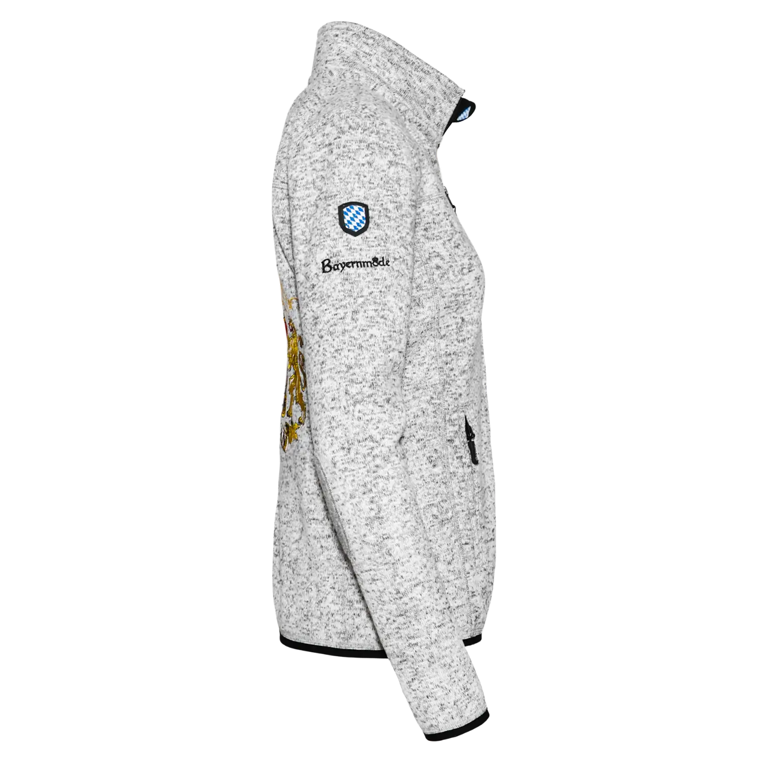 Bayern Fleece Jacke Tracht Damen #Farbe_Hellgrau