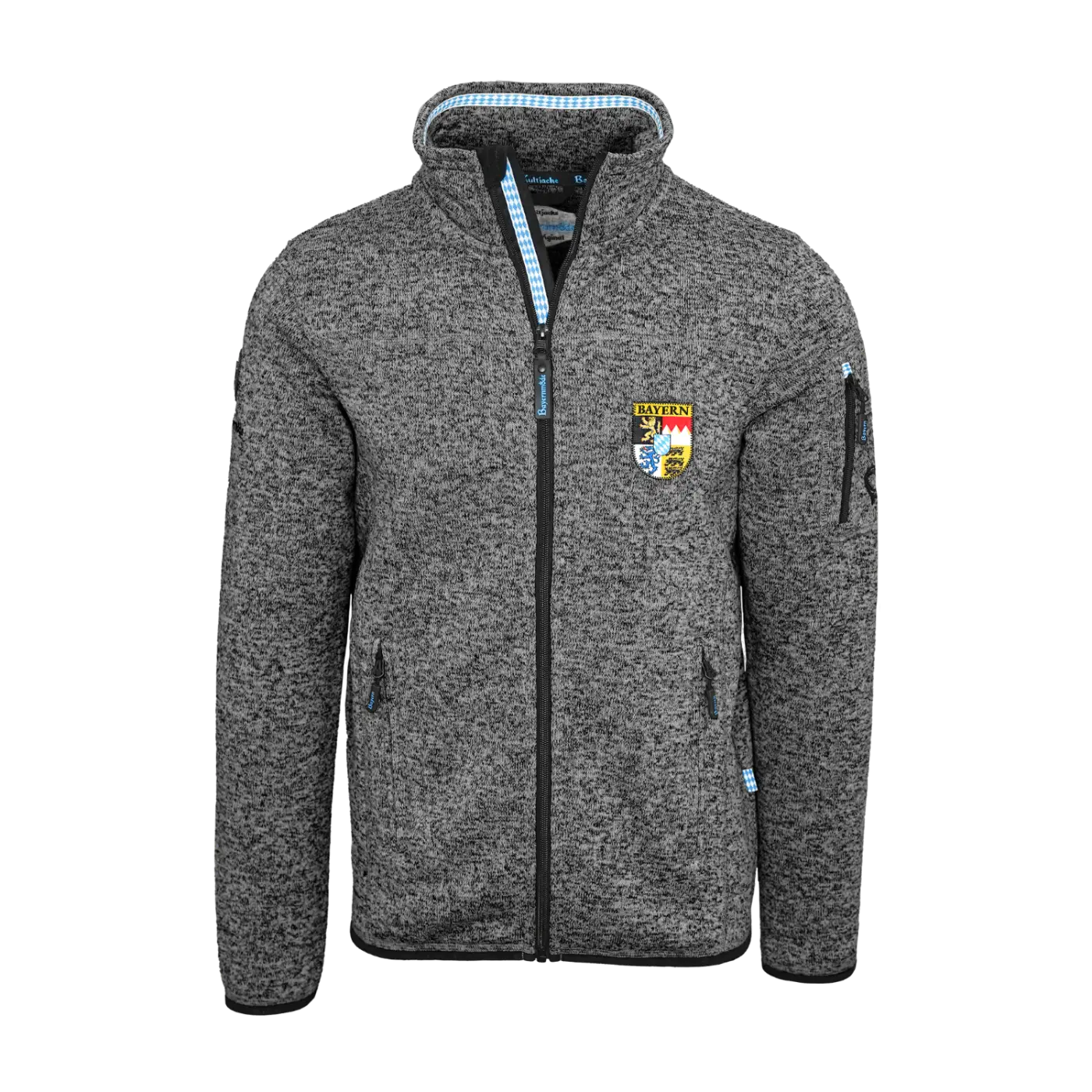 Bayern Strickfleece Jacke dunkelgrau #Farbe_Dunkelgrau