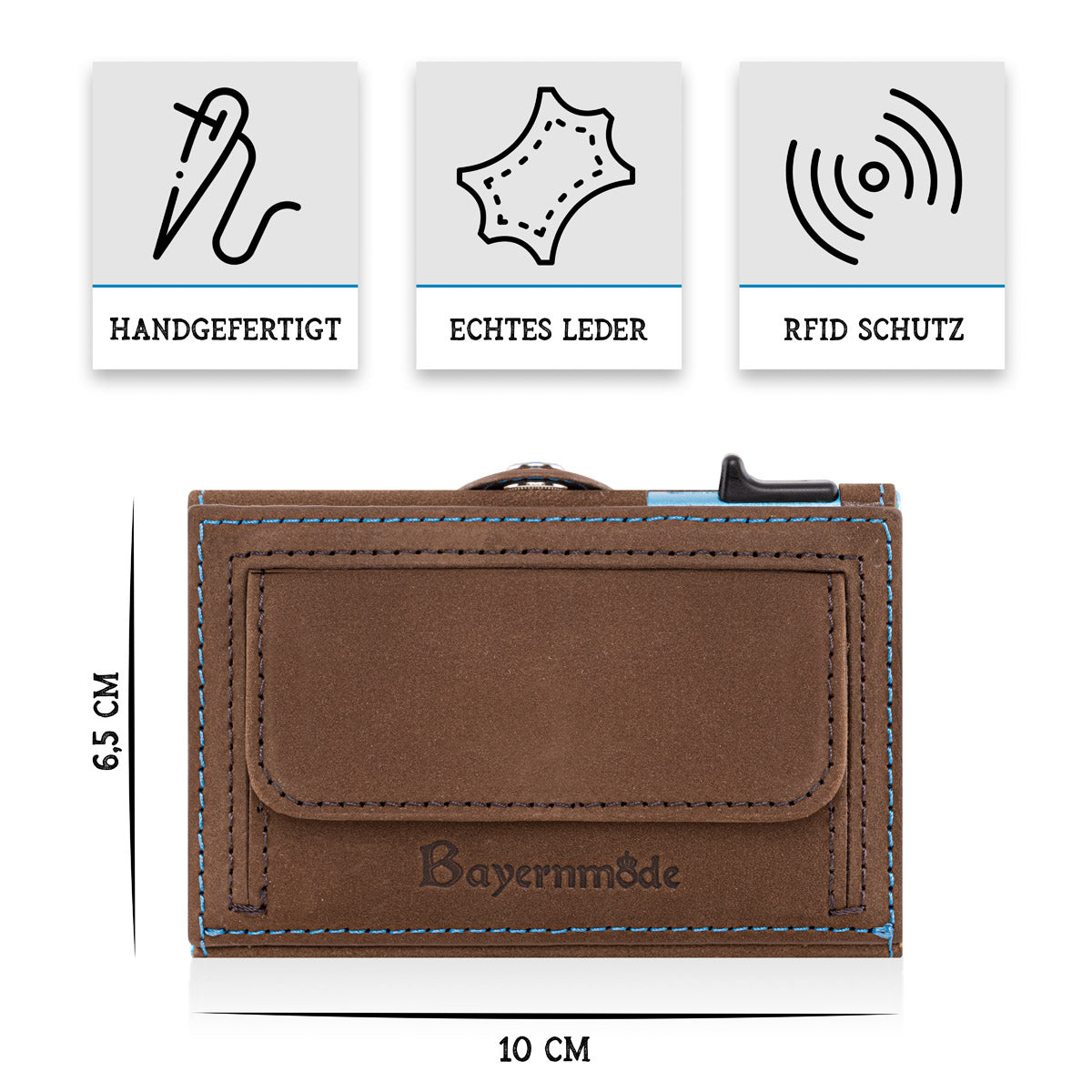 bayern-wappen-smart-wallet-braun #Farbe_Vintage Braun