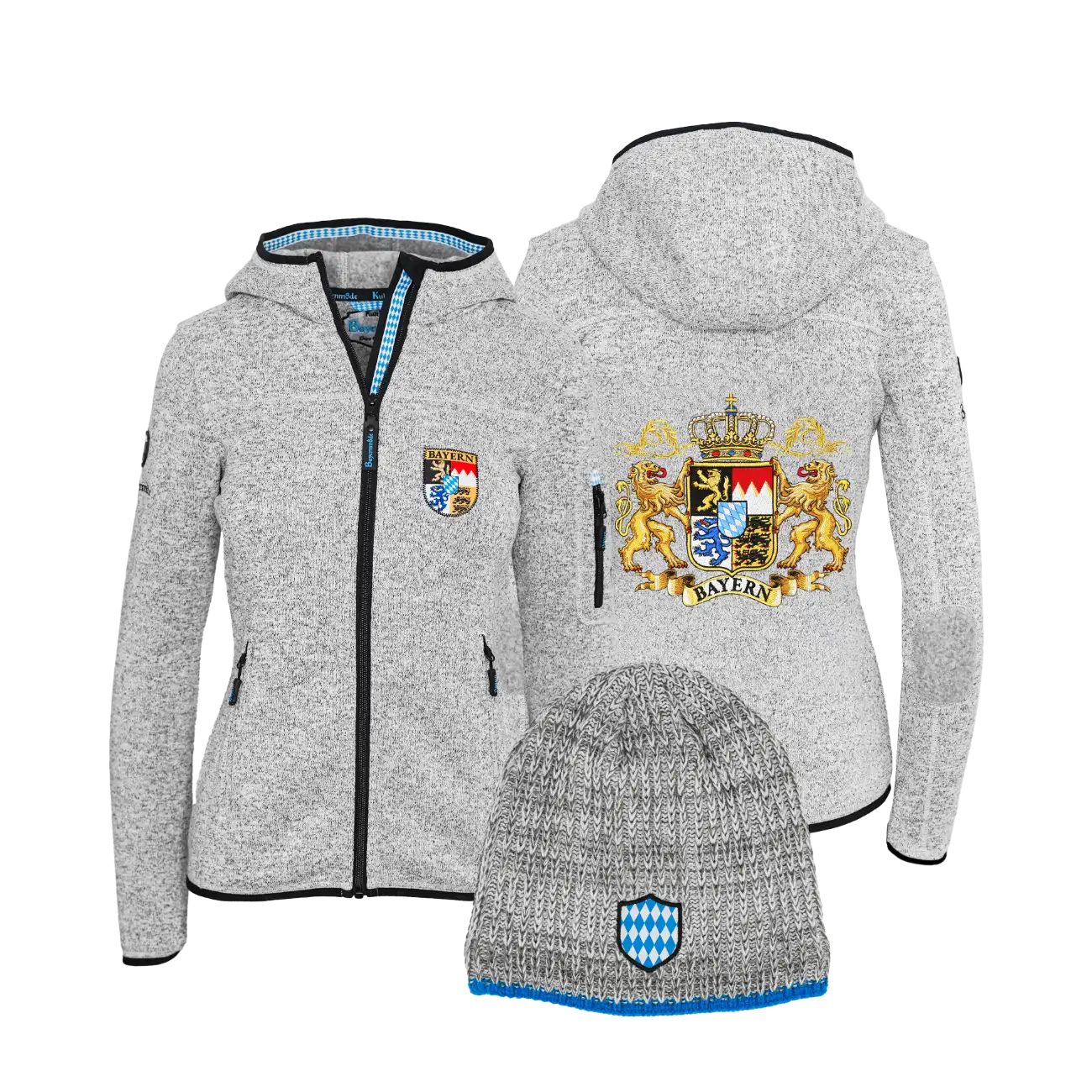 Bayern Winter Deal Kultjacke Beanie Damen hellgrau #Farbe_Hellgrau