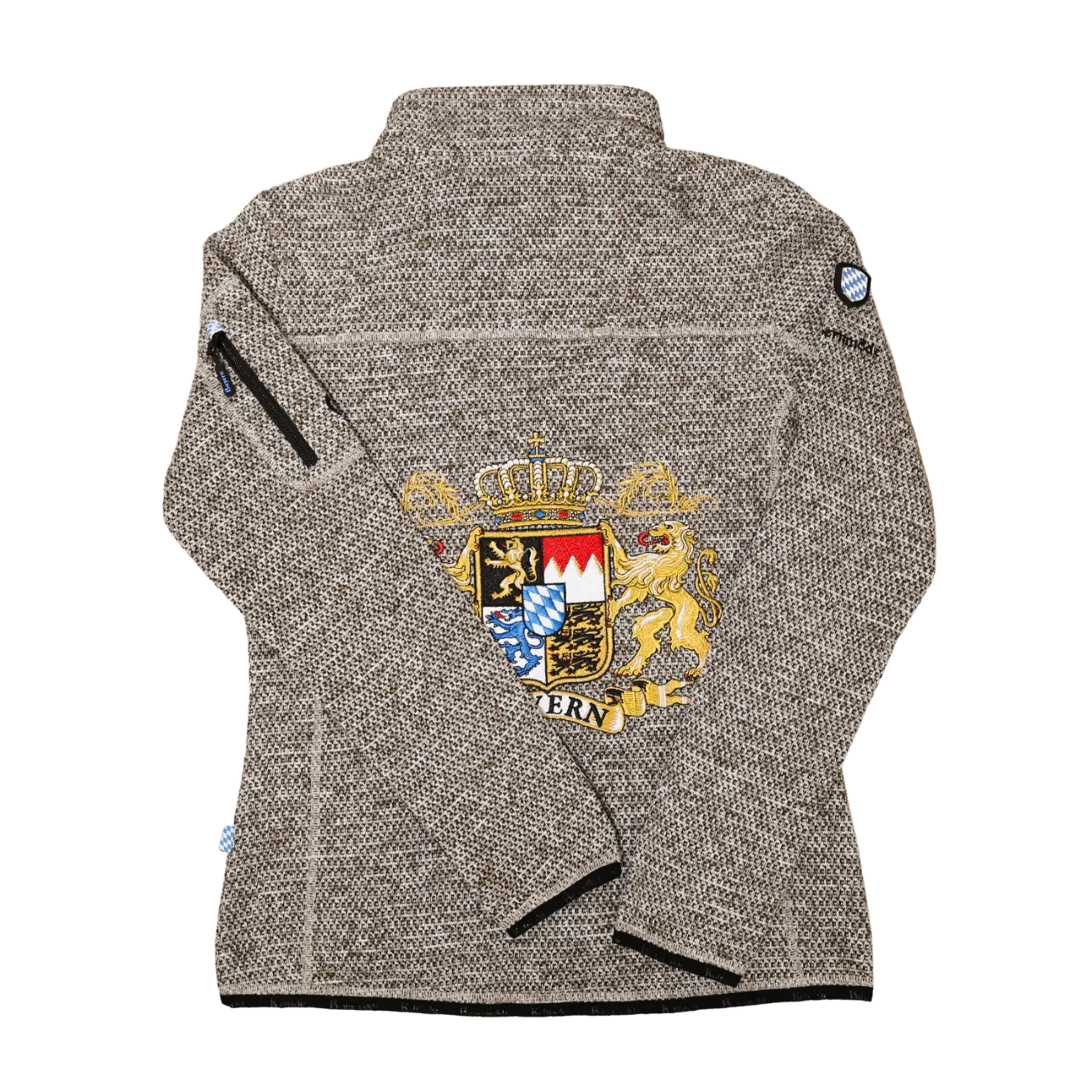 Bayernmode Trachten Weste ohne Kapuze Damen #Farbe_Hellbraun-Strick