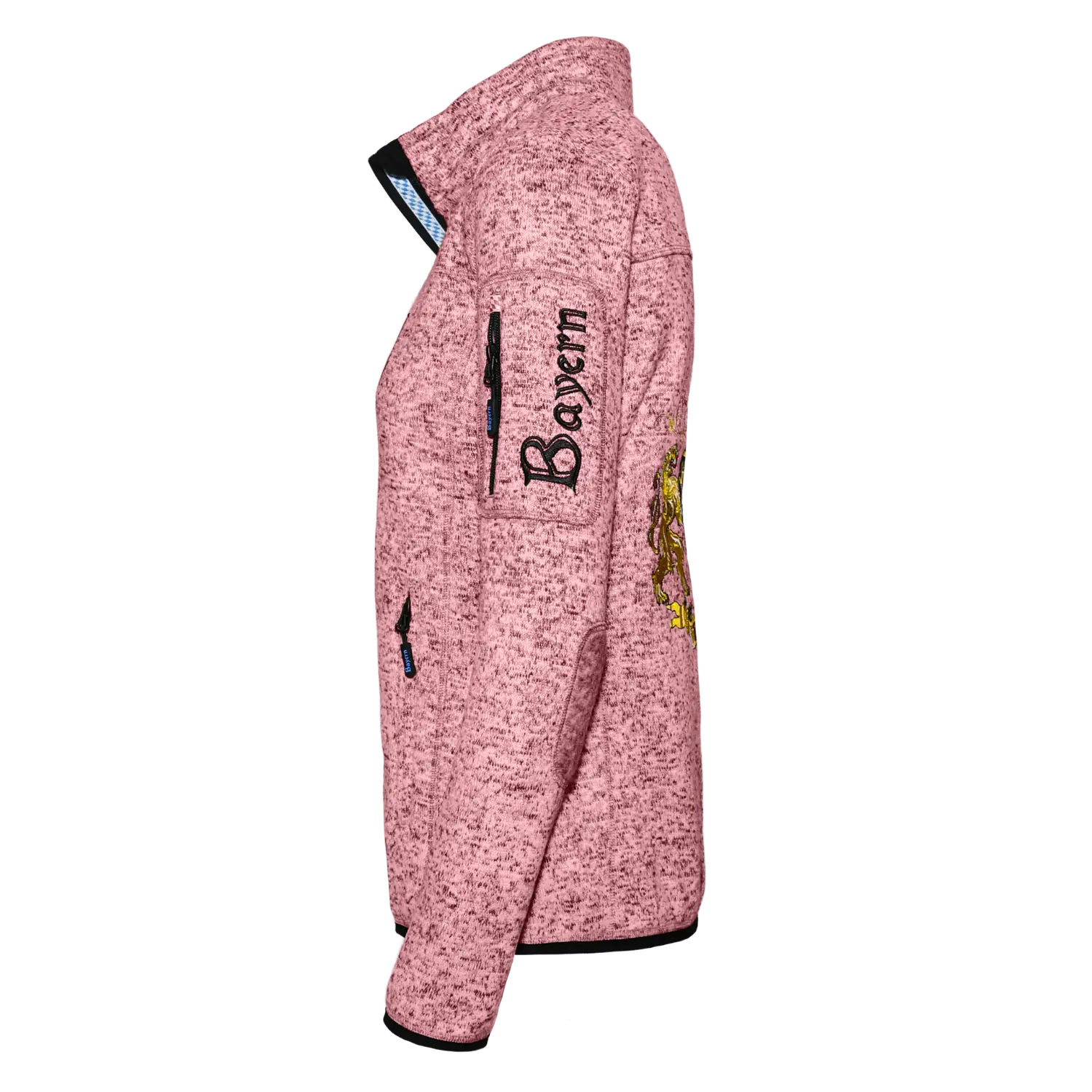 Damen Fleece Weste ohne Kapuze Bayern Motiv #Farbe_Rosa