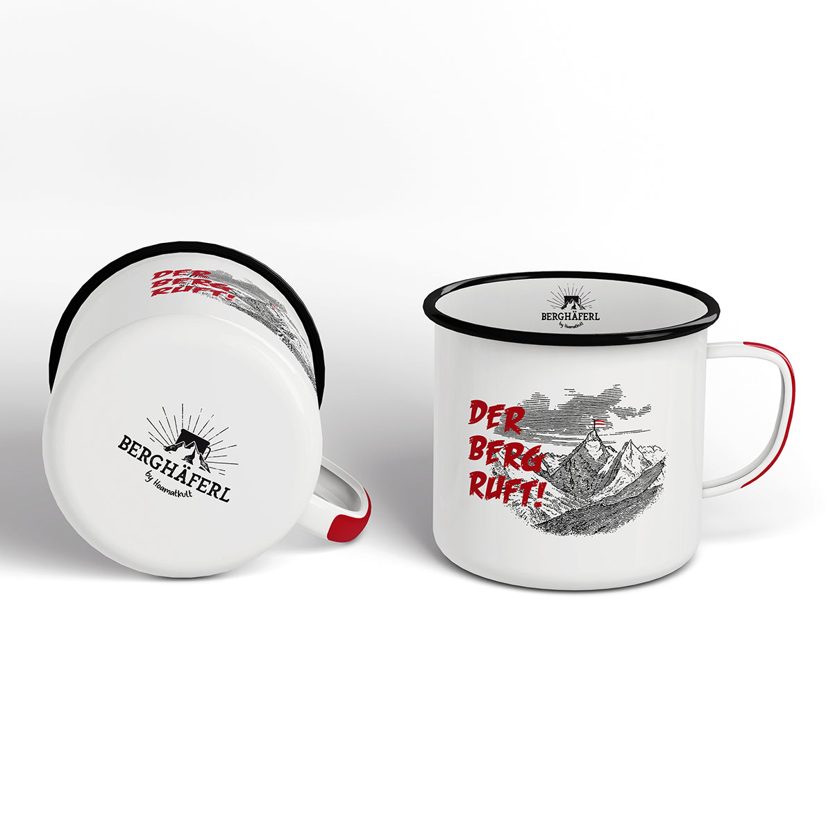 Der Berg ruft Emaille Tasse