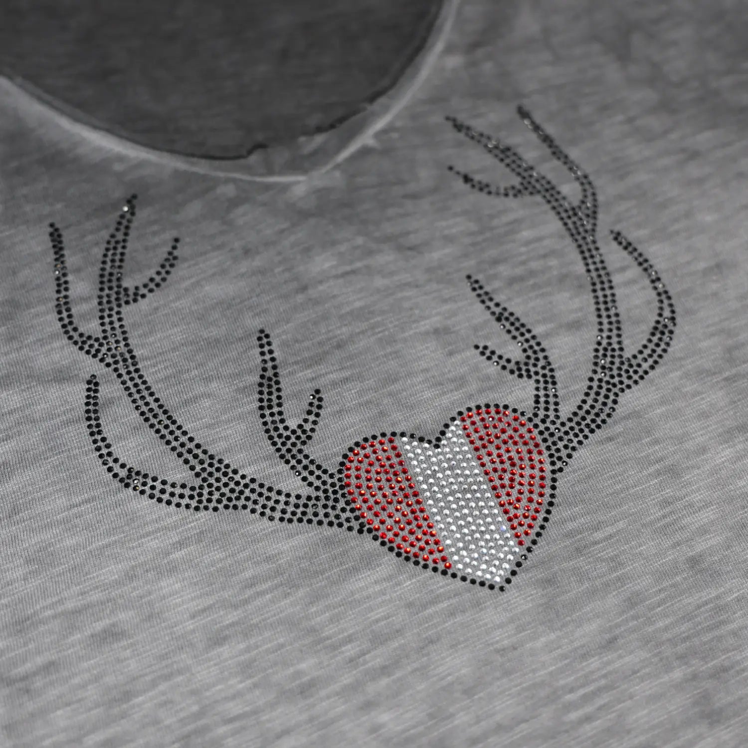 Glitzer Trachten Shirt Herz #Farbe_Dunkelgrau