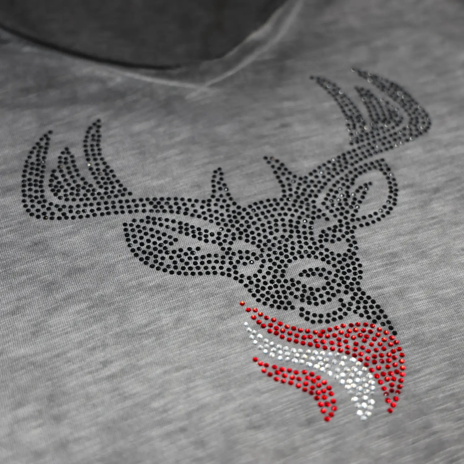 Glitzer Trachten Shirt Hirsch #Farbe_Dunkelgrau