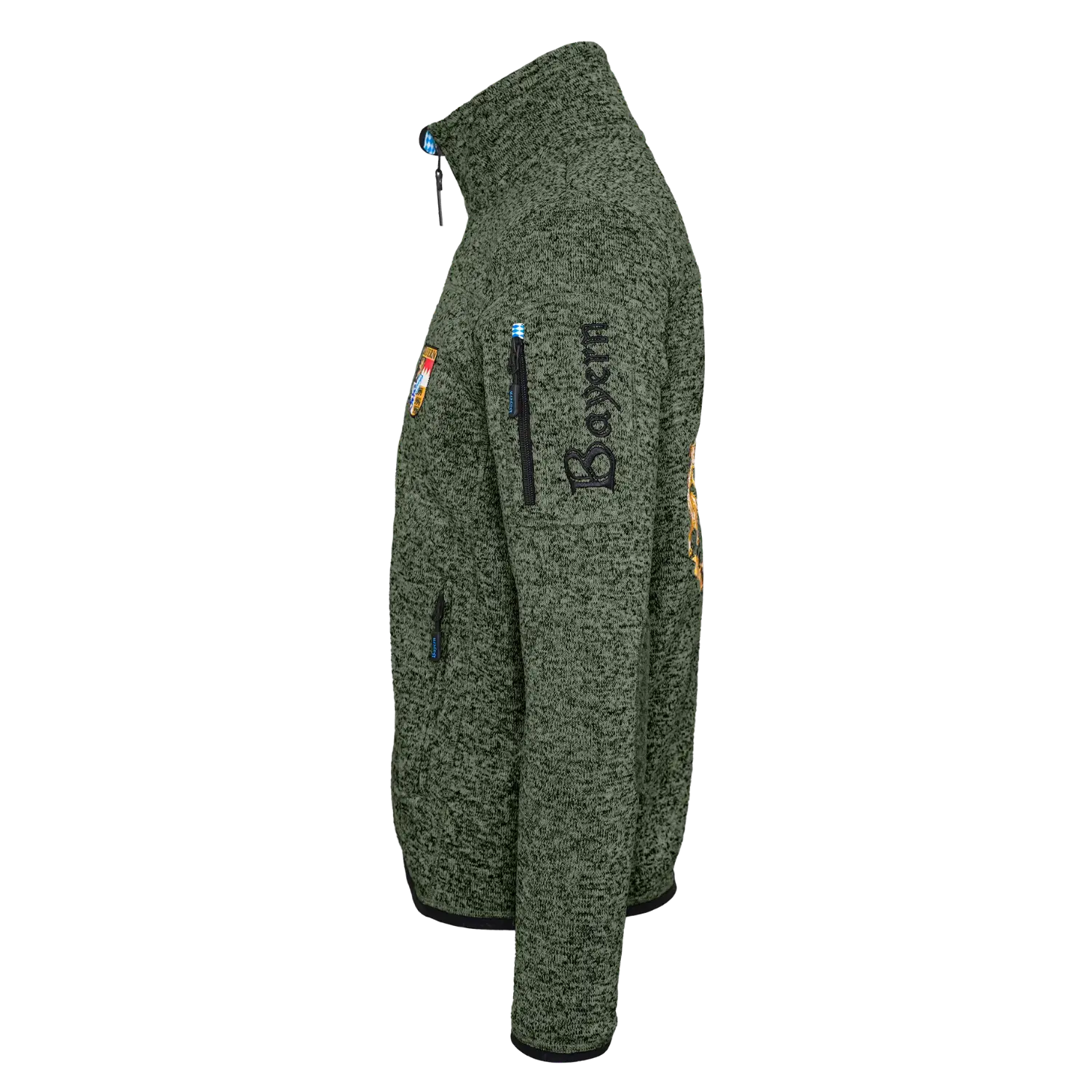 Herren Fleece Weste dunkelgrün Bayern Stick #Farbe_Dunkelgrün