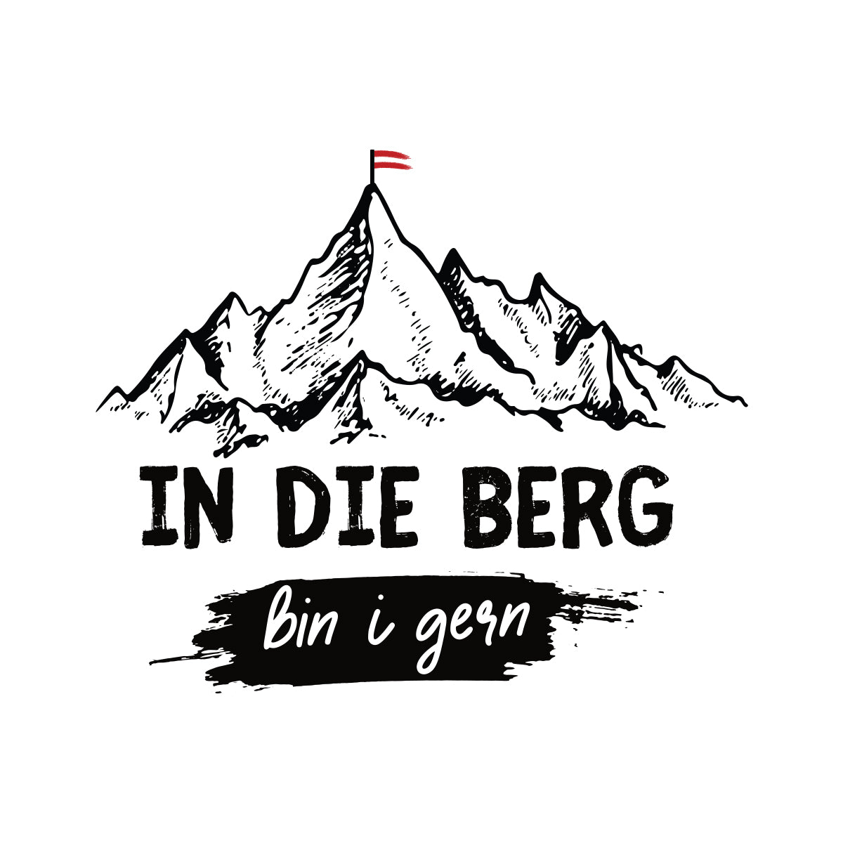 In die Berg bin I gern Emaille Tasse