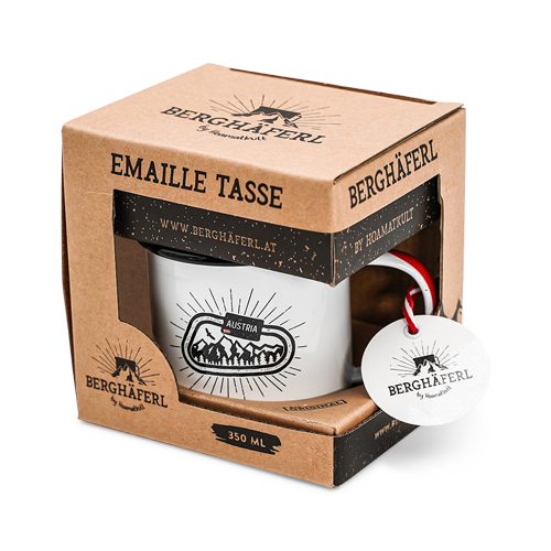 Karabiner Emaille Tasse