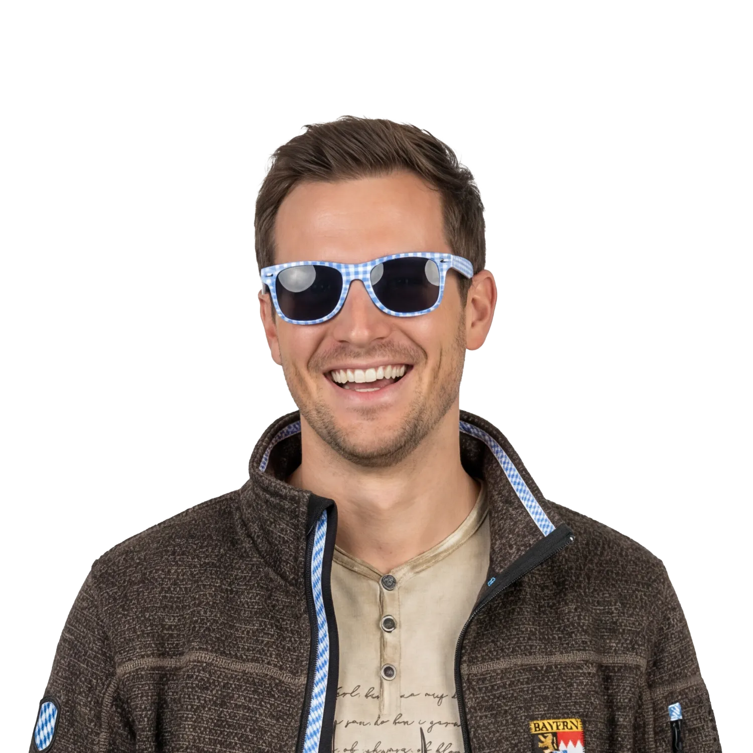 Karo Sonnenbrille blau Bayern #Farbe_Hellblau