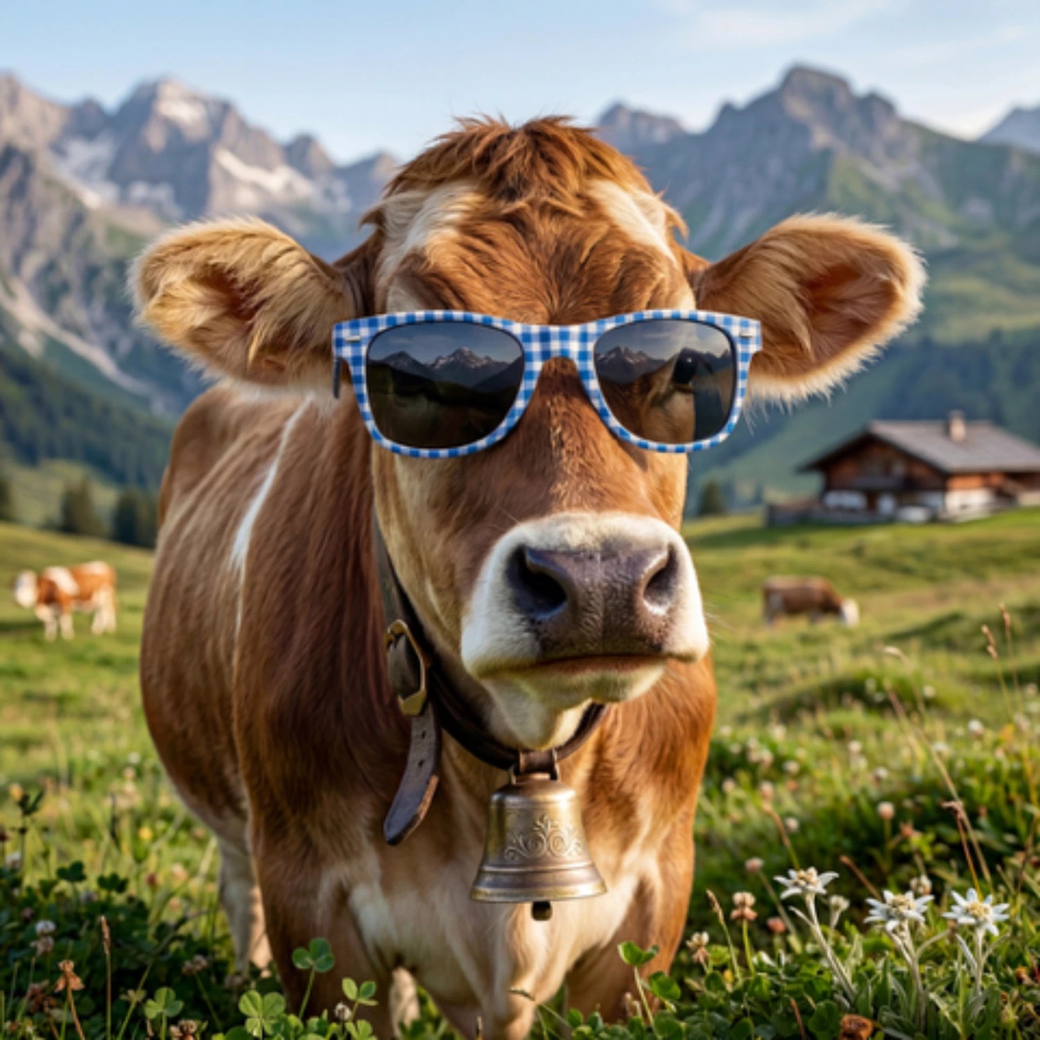 Karo Sonnenbrille blau Kuh #Farbe_Dunkelblau