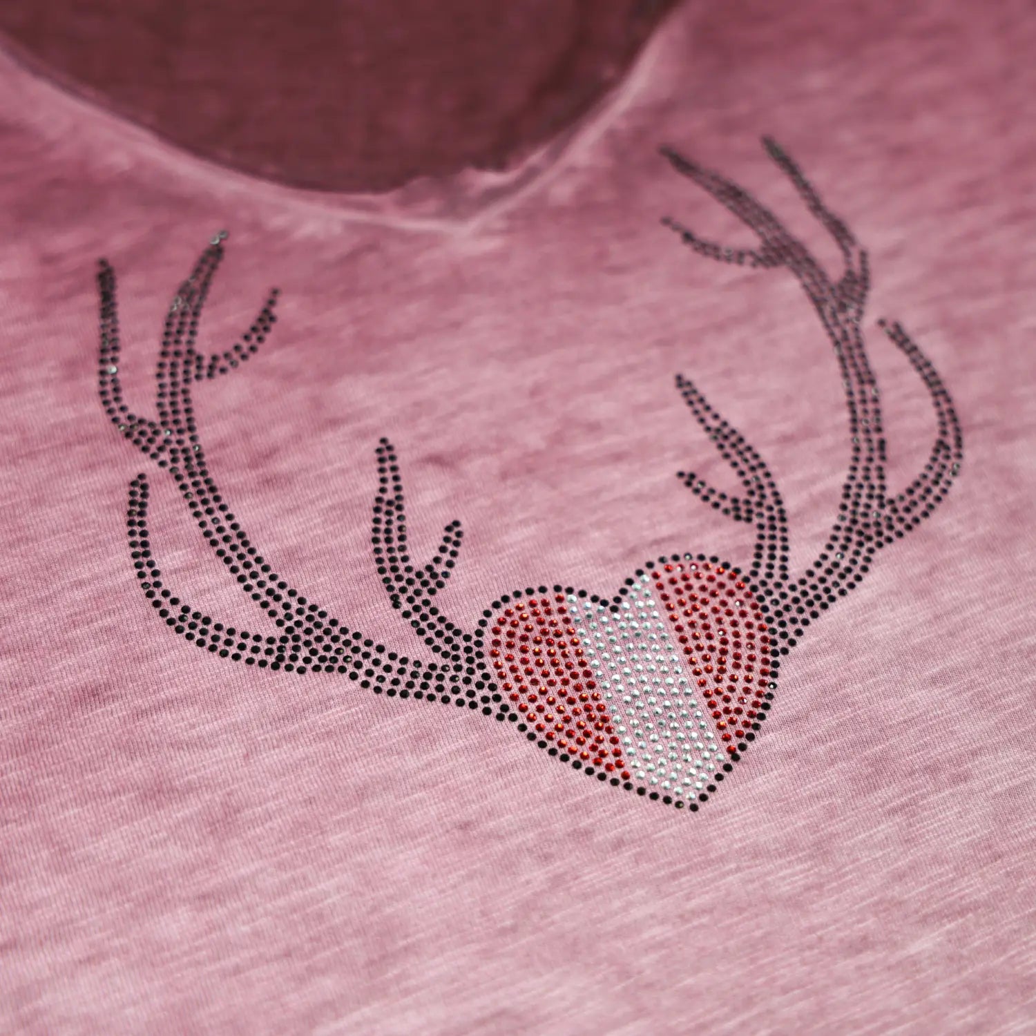 Rosa Glitzer Trachten Shirt Herz #Farbe_Rosa