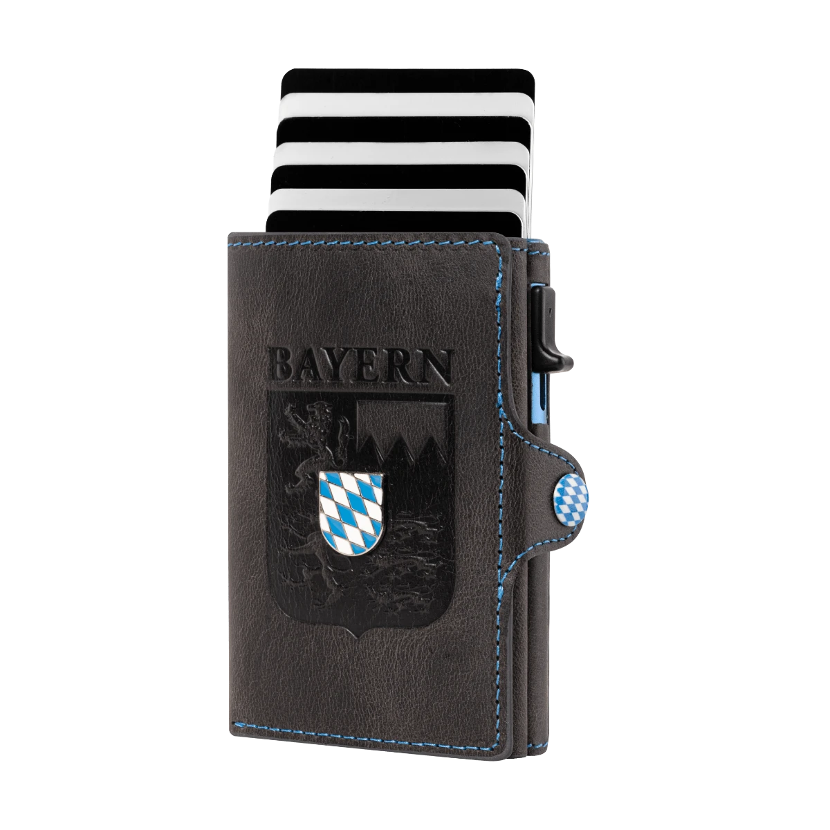 smart-wallet-bayern-wappen-schwarz #Farbe_Schwarz Leder