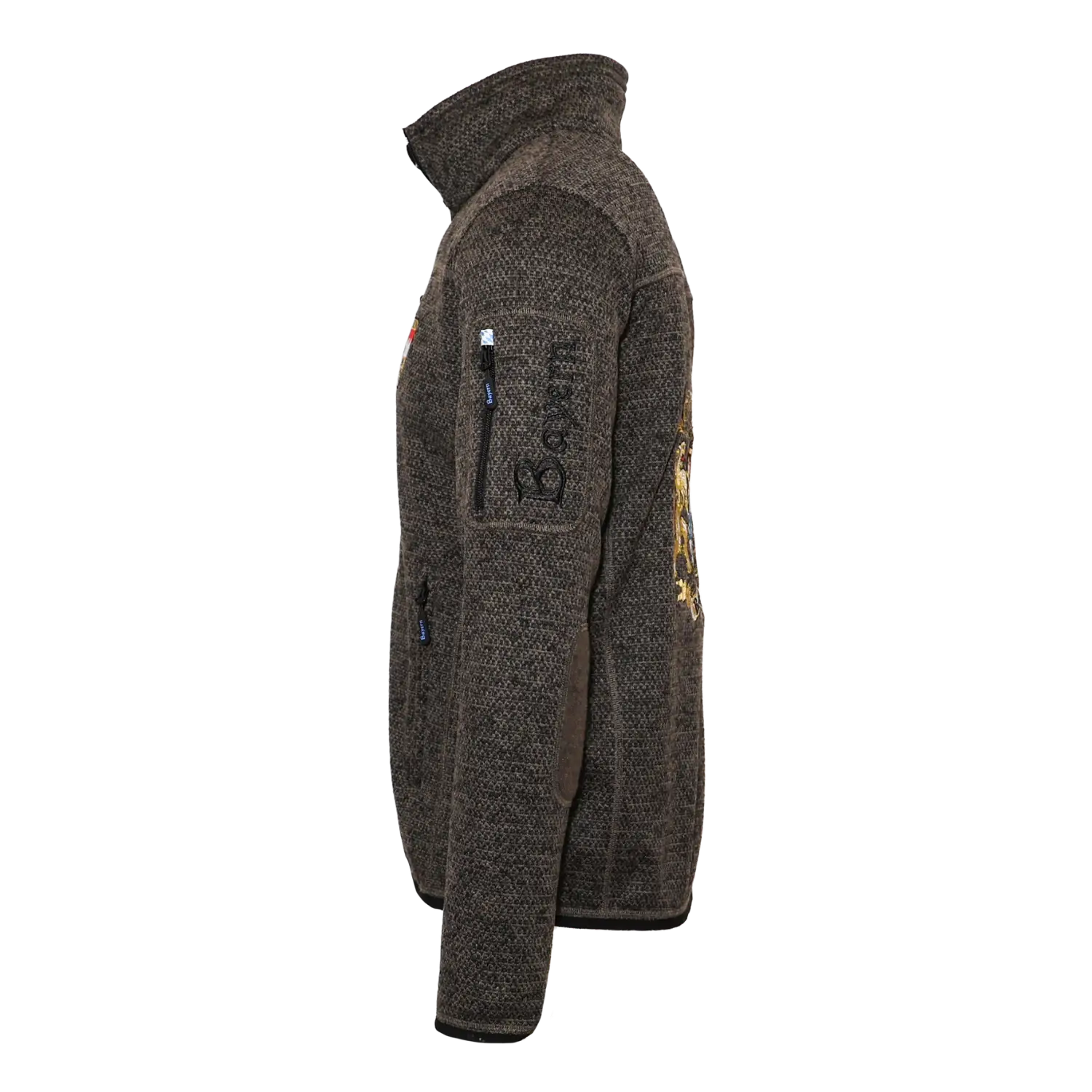 Trachten Fleece Weste für Herren #Farbe_Dunkelbraun-Strick